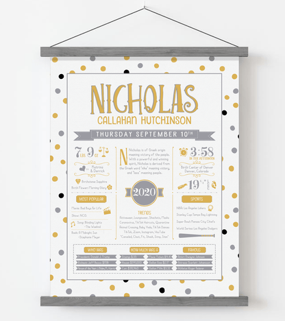 Gray Magnetic Frame / Gold & Gray Print